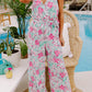Floral Print Knotted High Waist Sleeveless Jumpsuit