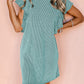 Textured Ruffled Flutter Sleeve Mini Dress