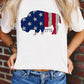 American Flag Bull Graphic Short Sleeve Tee