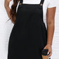Solid Buttoned Straps Plus Size Overall Dress