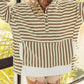 Striped Contrast Thumbhole Oversized Hoodie