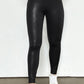 Crossed Dip Waist Sleek Leather Leggings