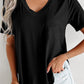 V Neck Pocketed Rounded Hem Tee