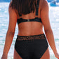 Lace Crochet V Neck High Waist Bikini Swimsuit