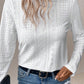 Floral Lace Splicing Eyelet Long Sleeve Top