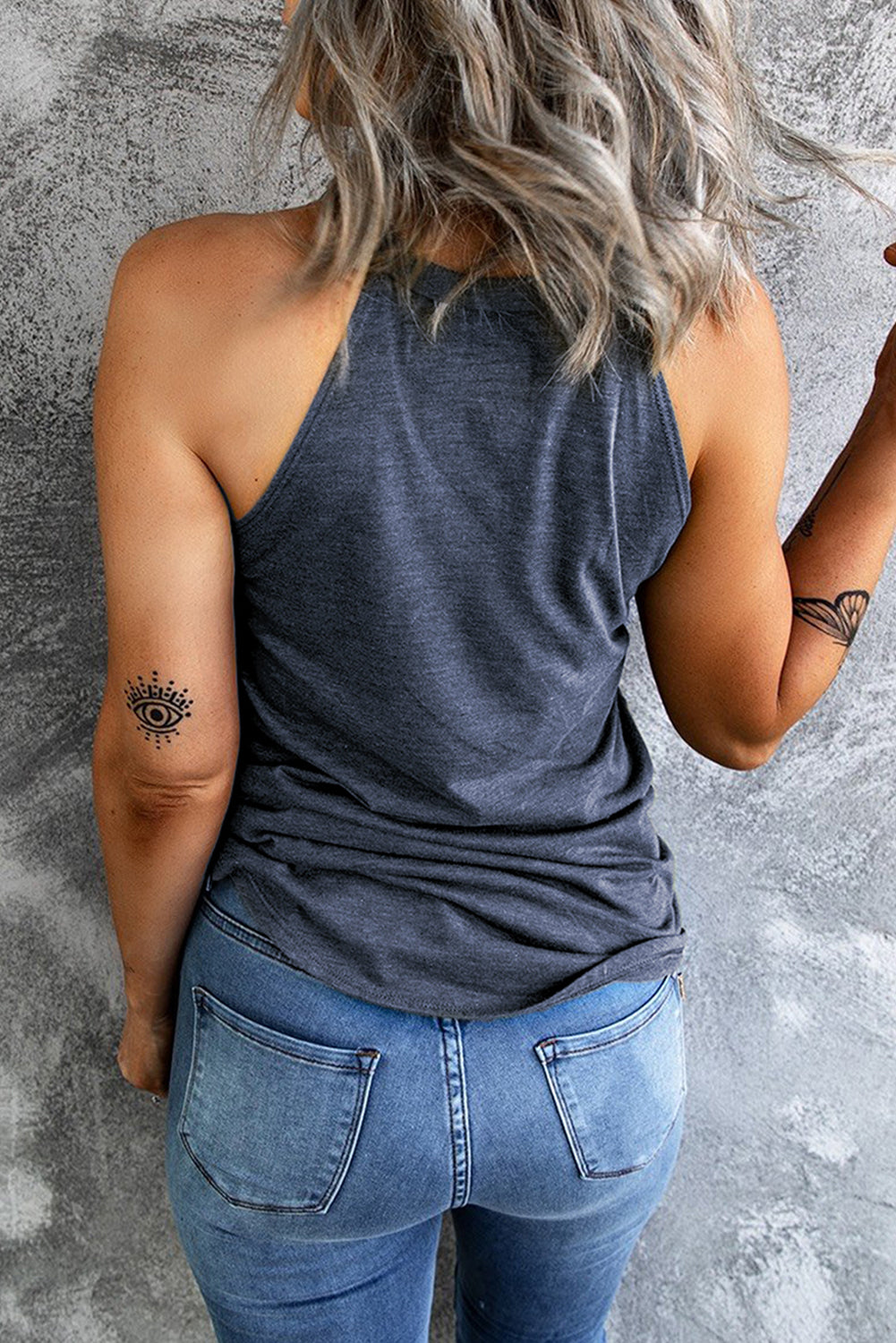 Sequin Star Graphic Shift Tank Top