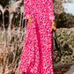 Leopard Button-Up Long Sleeve Maxi Dress