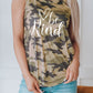 Green Be Kind Camo Crisscross Shoulder Tank Top
