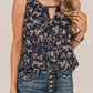 Cutout Decor Round Neck Floral Tank Top