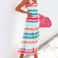 Tie Shoulder Strap Striped Midi Dress