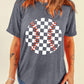 Vintage Checkered Baseball Graphic Tee