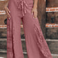 Boho Lace Patchwork Wide Leg High Waist Pants