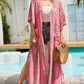 Pink Bohemian Tie Dye Oversize Long Kimono