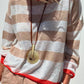 Colorblock Striped Round Neck Drop Shoulder Sweater