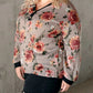 Floral Long Sleeve Plus Size Henley Top
