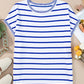 Stripe Knitted Bat Sleeve T Shirt