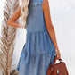 Flap Pockets Button up Sleeveless Denim Dress