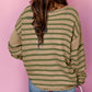 Stripe Drop Shoulder Casual Sweater