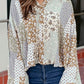 Floral Patchwork Print Long Puff Sleeve Shirt