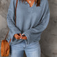 Waffle Knit Loose Long Sleeve Top