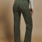High Waist Square Pockets Corduroy Pants