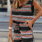 Western Striped Print Casual Tank 2pcs Outfit