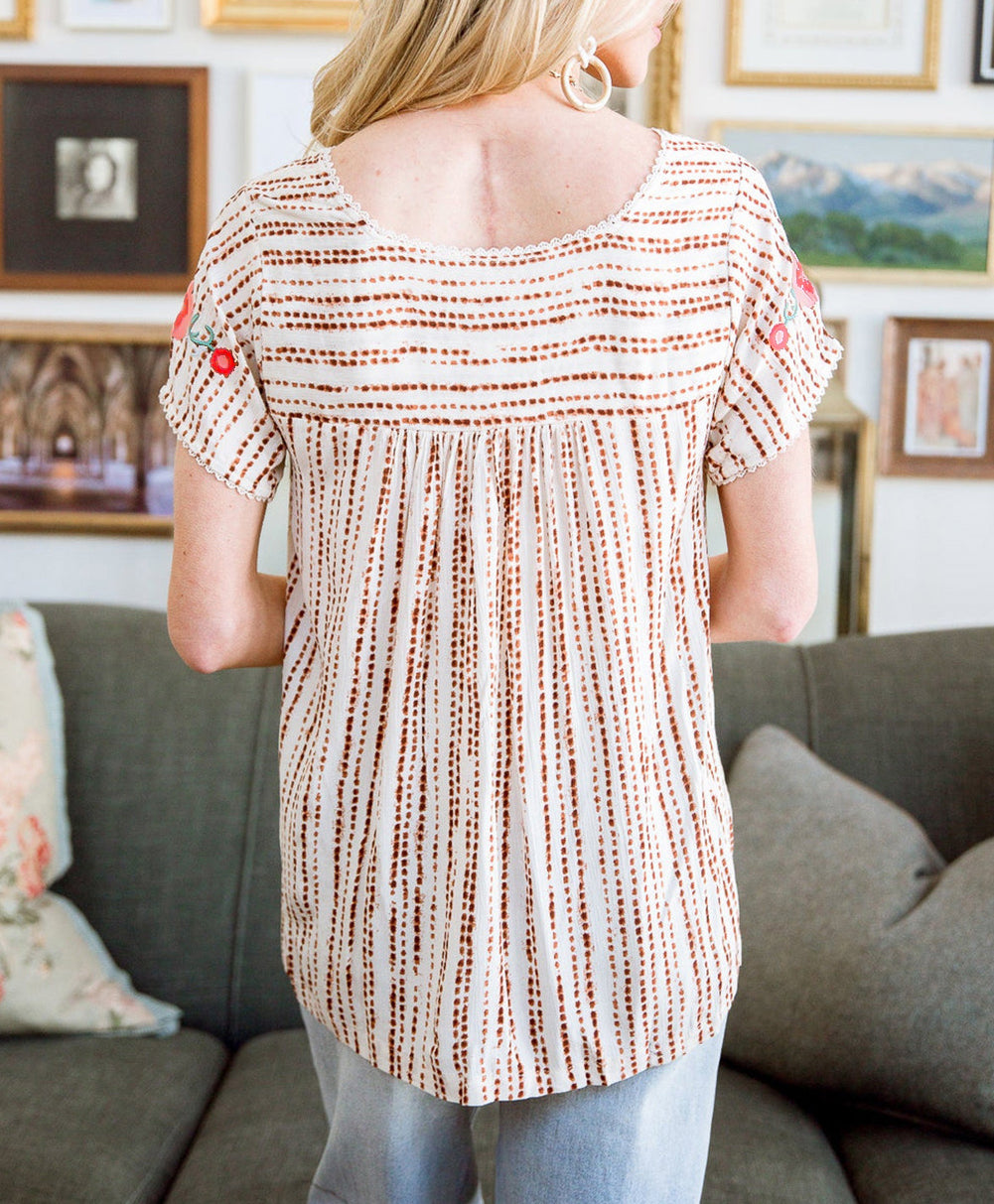 Floral Printed Square Neck Elegant T Shirt