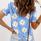 Daisy Printed Crewneck T Shirt