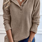 Rib Textured Henley Knit Top