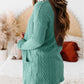 Solid Textured Open Front Cardigan with Pocket