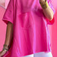 Patched Pocket Exposed Seam Oversize T-shirt