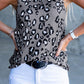 Leopard Print Crew Neck Tank Top