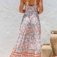 Boho Floral Print Sleeveless Tiered Maxi Dress