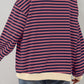 Stripe Oversized Contrast Trim Pullover Sweatshirt