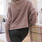 Pink Collared Neckline Half Zip Fluffy Pullover Sweatshirt