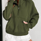 Zip Up Stand Collar Ribbed Thumbhole Sleeve Sweatshirt
