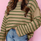 Stripe Drop Shoulder Casual Sweater