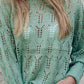 Sheer Knitted Pointelle Sweater