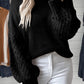 Cable Knit Sleeve Drop Shoulder Sweater