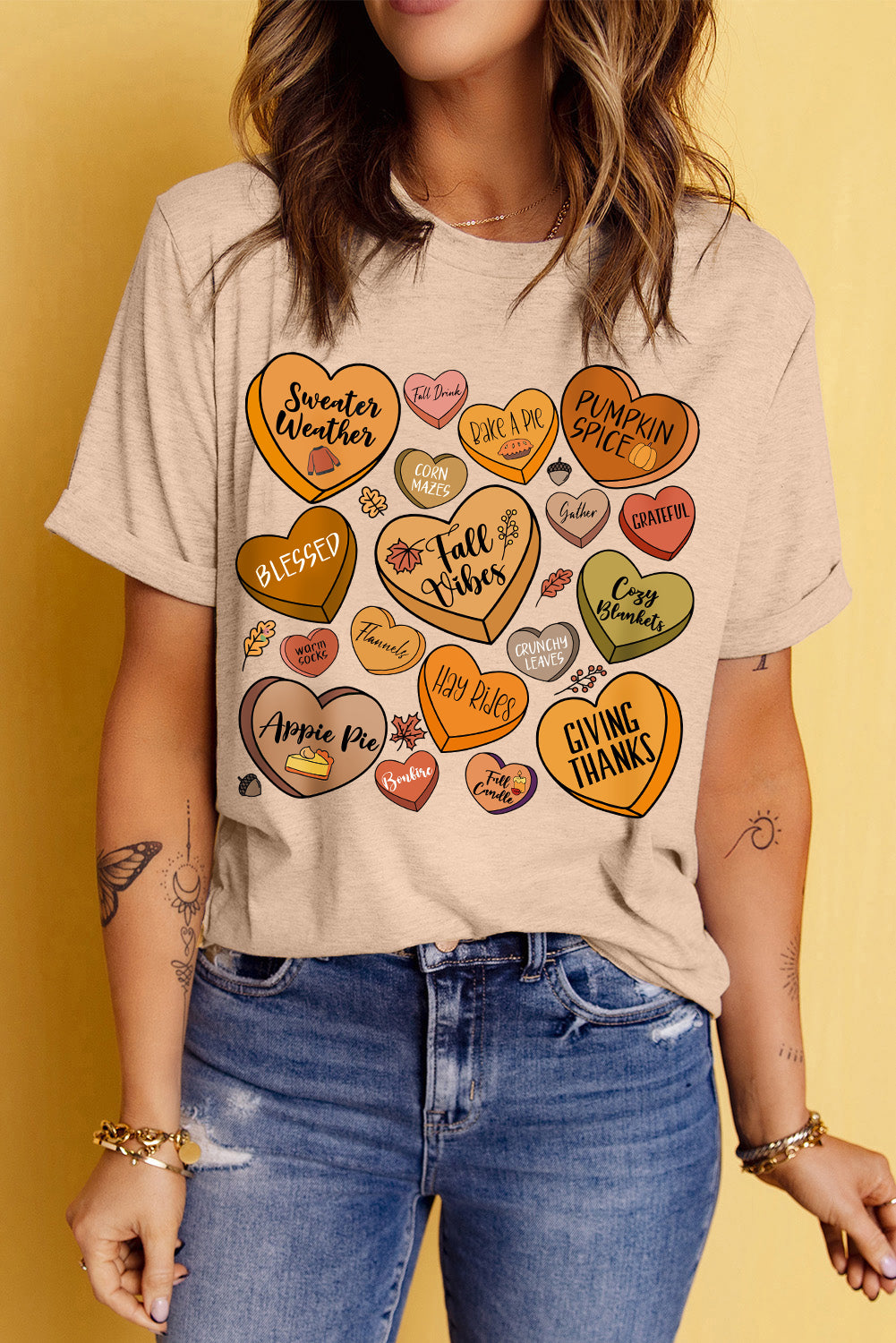 Candy Heart Thanksgiving Graphic Tee