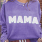 MAMA Ribbed Crew Neck Pullover Sweatshirt