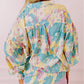Floral Allover Print Shirred Cuff Oversized Shirt