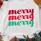 merry merry merry Printed Christmas Sweatshirt
