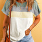 Ribbed Color Block Patchwork T-shirt