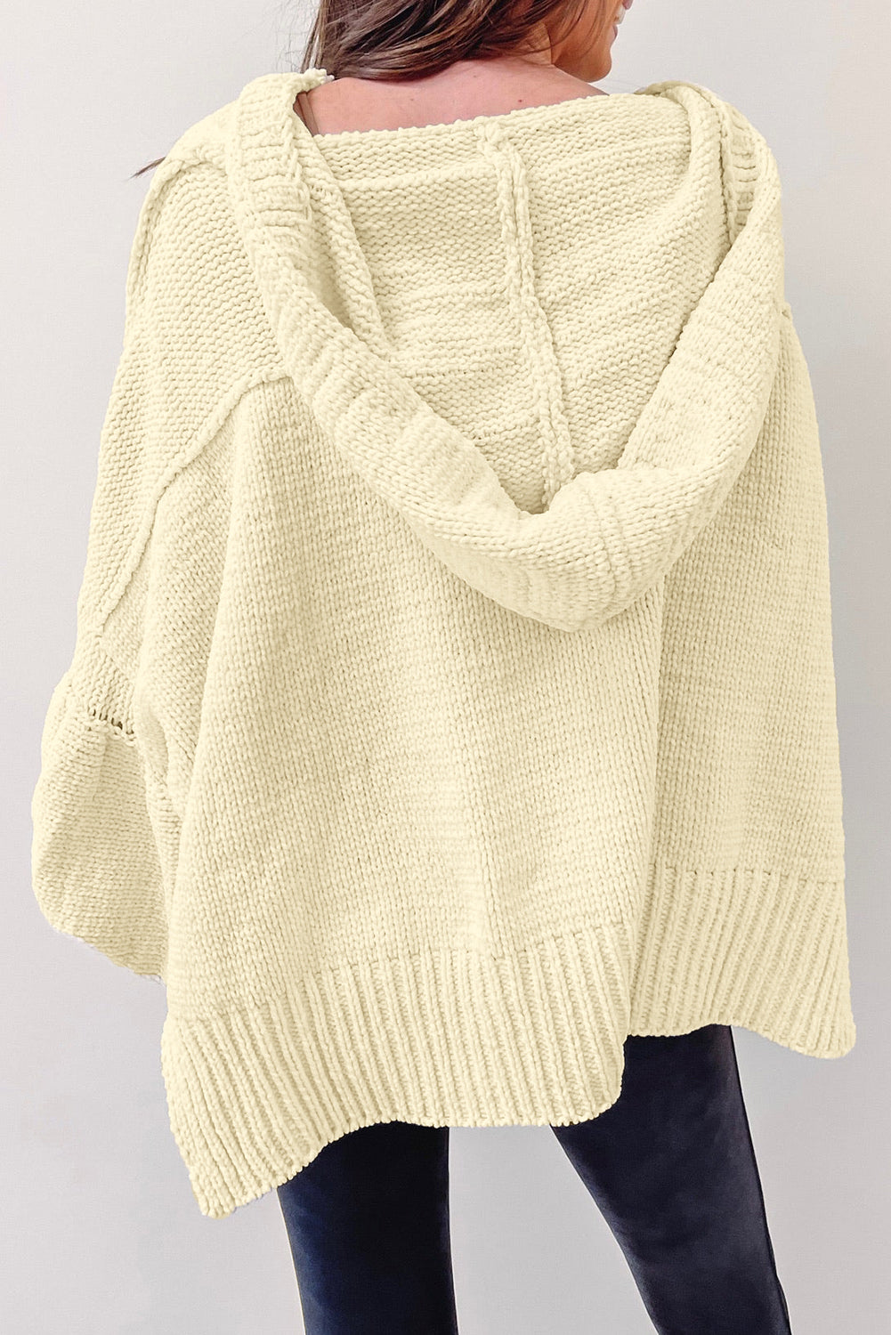 Oversized Balloon Sleeve Hooded Sweater