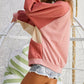 Drawstring Pullover Pocketed Colorblock Sweatshirt
