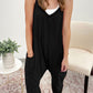 Side Pockets Harem Pants Sleeveless V Neck Jumpsuit