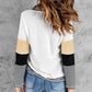 Stylish Colorblock Splicing Stripes Top
