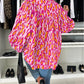 Oversized Leopard Print Balloon Sleeve Casual Shirt