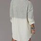 Gradient Long Sleeve Button Up Raw Hem Denim Dress